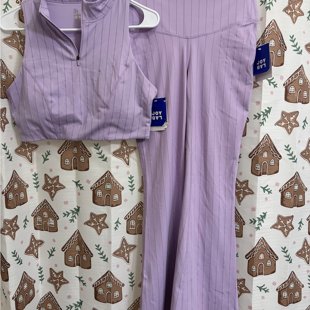 JoyLab Lilac Activewear pants M and top XL